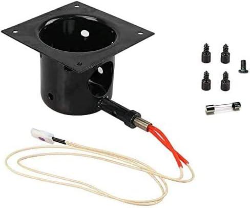Heavy Duty Steel Porcelain-Enameled Fire Burn Pot and Hot Rod Ignitor Kit Replacement Parts for Pit Boss and Traeger Pellet Grill with Screws and Fuse