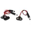 3pcs 9V Charger & Converters DC Battery Power Cable Male Clip Barrel T-Type Connector Battery Chargers for