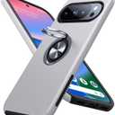 JAME for Google Pixel 10 Pro XL Case, Slim Fit Cover with Metal Ring Holder Stand Kickstand, Dual Layer Military Grade Shockproof Protective Phone Case for Google Pixel 10 Pro XL 6.8", Silver