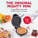 Dash Mini Waffle Maker- Compact Electric Iron for Creative Homemade Treats - PTFE nonstick surface - Easy-to-Clean - Perfect for Kids & Families - Black
