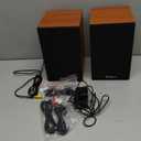 Powered Bookshelf Speakers, 40W X 2 Record Player Speakers with 4 Inch Woofer and a 1" Silk Dome Tweeter, BT5.3/RCA/USB-C Audio Input for PC and TVs, Brown (Yellow)