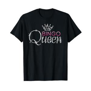 Cute Bingo Kiss Clubz Bingo Queen Bingo Player Funny Women's T-Shirt, Black, Small, Short Sleeve, Classic Fit Size M