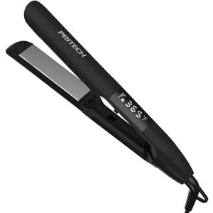 PRITECH Flat Iron Hair Straightener and Curler 2 in 1, Titanium Flat Iron with Negative Ions, Adjustable Temp(248-450) and Automatic Shut Off (Black)