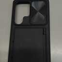 Vihibii for Samsung Galaxy S23 Ultra Case with Card Holder (4 Cards) & Sliding Camera Cover & Kickstand, Shockproof Rugged Hard Back & TPU Edge Wallet Cover for Galaxy S23 Ultra 5G 6.8" 2023, Black