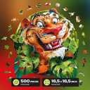 ESC WELT Wooden Puzzle Tiger 500 Pieces - Captivating Mind Entertainment for Teens and Adults - Fun and Environmentally Friendly Toy - Challenging Jigsaw Game - Wooden Puzzle