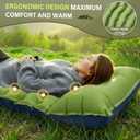 FUN PAC Camping Sleeping Pad, Ultralight Camping Mat with Pillow, Built-in Foot Pump Inflatable Sleeping Pads Compact for Camping Backpacking Hiking Traveling Tent,Single,Green