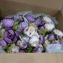 BLOSMON Artificial Flowers Balls Centerpieces: 10 Pcs 9.5" Light Purple Fake Peonies Wedding Center Piece Decoration for Table Kissing Ball Floral Arrangements, Base with Faux Peony Party Home Decor