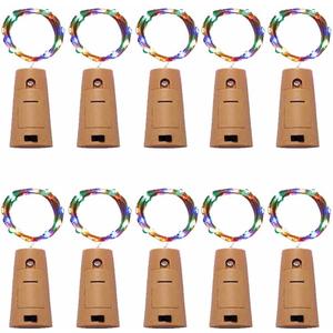 Bottle Lamp 10Pcs 10LED Bottle Lamp with Cork, 3.2 Feet Cork Bottle Lamp Battery-Powered for Bottles, Crafts, Weddings, Parties, Halloween, Christmas Decoration