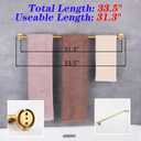 GERZWY Stainless Steel 33-Inch Bathroom Towel Bar Gold Towel Rack Wall Mounted Towel Rail Bath Towel Rod AG1101C85-BE