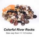 Pulovin 30 lbs River Rocks for Plants, 1-1/2 inch Decorative Garden Rocks Outdoor Landscaping, Large Polished Natural Stone for Walkways, Yard, Vases, Crafts