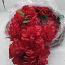 Tigeen 6 Pcs Flower Wall Panels 3D Silk Rose Floral Decorative Faux Flower Wall Background for Wedding Home Decoration Background Shop Party Photo Arrangement(Rose Red,15 x 15 Inch)