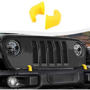 Bumper Tow Hook Covers Fit for 2007-2026 Jeep Wrangler JK JKU JL JLU & Jeep Gladiator JT, Not Fit for Jeep JK JKU Sahara Rubicon 2016 & JK 2009 2018(Yellow)