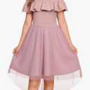 GRACE KARIN Girls Dress Formal Party Wedding Guest Pageant Dress for Teen Girls Ruffle Backless Maxi Sundress, Size 10-12