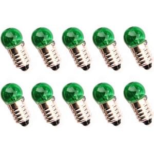 Green E10 Miniature Screw Base Light Bulbs 2.5V Flashlight Lamp Mini Light Bulbs 2.5 Volts