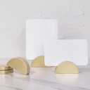 UNIQOOO 10 Set 2" Arch Gold Birch Wood Stand with Cards |1.2mm Slot, for Name Cards, Place Card Holder, Photo Display Stand | for Event Decor, Retail Shop, Cafe Restaurant Menu, Business Card, Name Tag