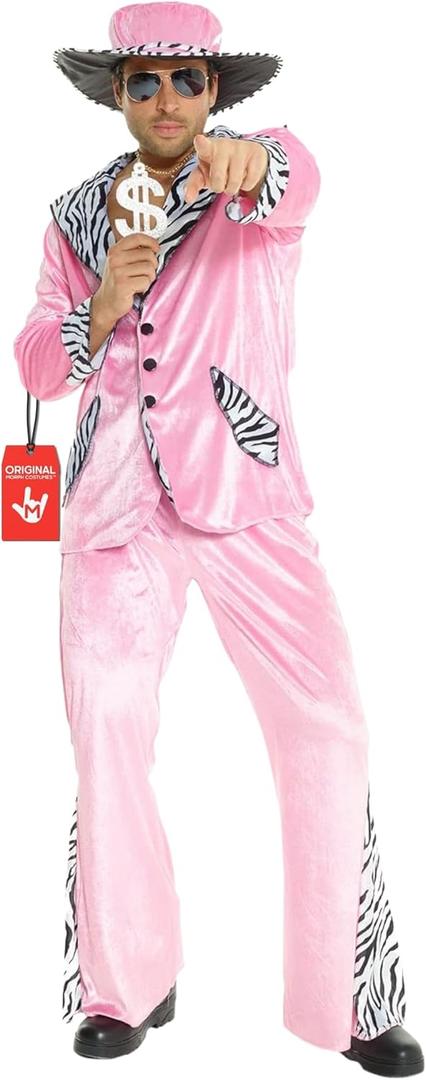 Morph Pink Pimp Costume For Men, 70s Pimp Suit Costumes, Mens Pimp Costume (XX-Large)