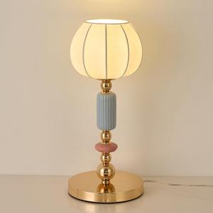 Modern Imitated Silk Table Lamp Plug in Metal Base Desk Light with Plug Cord Switch for Bedroom Bedside Living Room