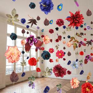 XunYee 6 Pcs 35.4 ft Flower Garlands Artificial Wildflower Vines Floral Hanging Backdrop Fake Flower Garlands Faux Silk Wildflower Vine for Wedding Bridal Shower Home Garden Wall Arch Decor(Peony)