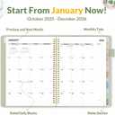2 x SUNEE 2026 Planner, Weekly and Monthly Calendar Planner 9"x11.2"- 12 Month (January 2026 - December 2026), Vegan Leather Cover, Pocket, Bookmark, Notes, Monthly Tab, Sage Green