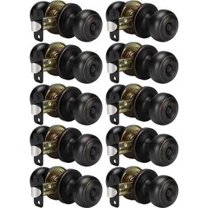goldenwarm Bronze Passage Door Knobs, Oil Rubbed Bronze Closet Door Knobs Interior, Bronze Passage Door Knobs Set for Hallway Closet (10 Pack, Oil Rubbed Bronze)