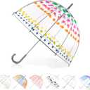 Totes Adult Bubble Umbrella with Dome Canopy and Lightweight Wind and Rain Protection