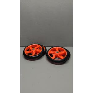 SEUNMUK 4 Pack 8 Inch Scooter Replacement Wheels, Adult Teen Kick Scooter Wheels Solid Replacement Wheels Set with ABEC-11 Bearings for Most Push Kick Scooters, Orange