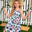 Girls Dress Hawaiian Spaghetti Straps Sundress Size 6-7 (M)