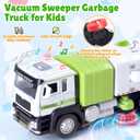 WeeHomm Garbage Truck Toy with Lights and Sounds, Play Vacuum Street Sweeper Trash Truck, Battery Powered Recycling Car Vehicle Toys for Boys Girls Kids Toddler Gift for Christmas Birthday