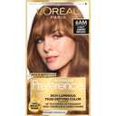 L'Oreal Paris Superior Preference Luminous Fade-Defying Permanent Hair Color, Hair Dye For Up to 9 Weeks of Radiance, Light Amber Brown 6AM, 1 Hair Dye Kit