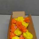 6 Pcs - 5 Feet Marigold Garland Indian American Wedding Party Mantle Decoration, Dia de Los Muertos Faux Garlands Diwali Decoration, Spring Bush Floral Dark Dark Orange, Yellow