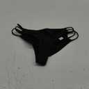 KIWI RATA Women's Brazilian Bikini Bottom Sexy Strappy Swimsuit Ruched Thong Swimwear Bathing Suit Micro Bikinis (Medium, Black)