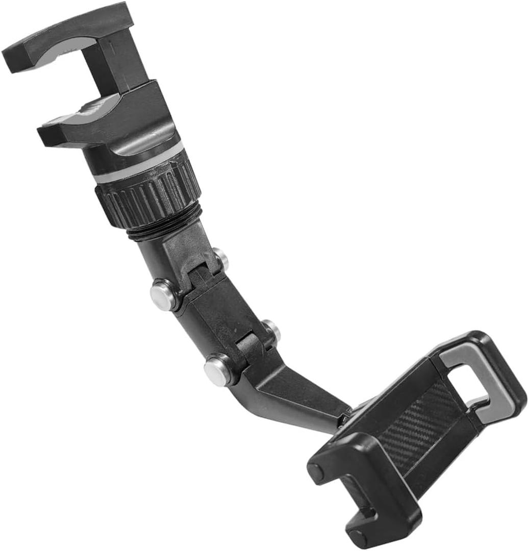 Rearview Mirror Phone Holder  360 Adjustable Car Mount, Foldable & Flexible Mobile Cell Phone Holder for All Smartphones