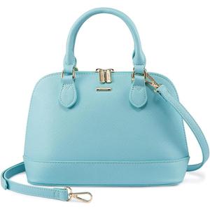LOVEVOOK Purse for Women Small Crossbody Bags Classic Double Zip Top Handle Dome Satchel Bag (Blue-green)