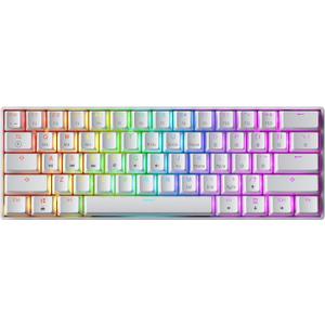 GK61 Mechanical Gaming Keyboard - 61 Keys Multi Color RGB Illuminated LED Backlit Wired Programmable for PC/Mac Gamer (Gateron Optical Yellow, White)