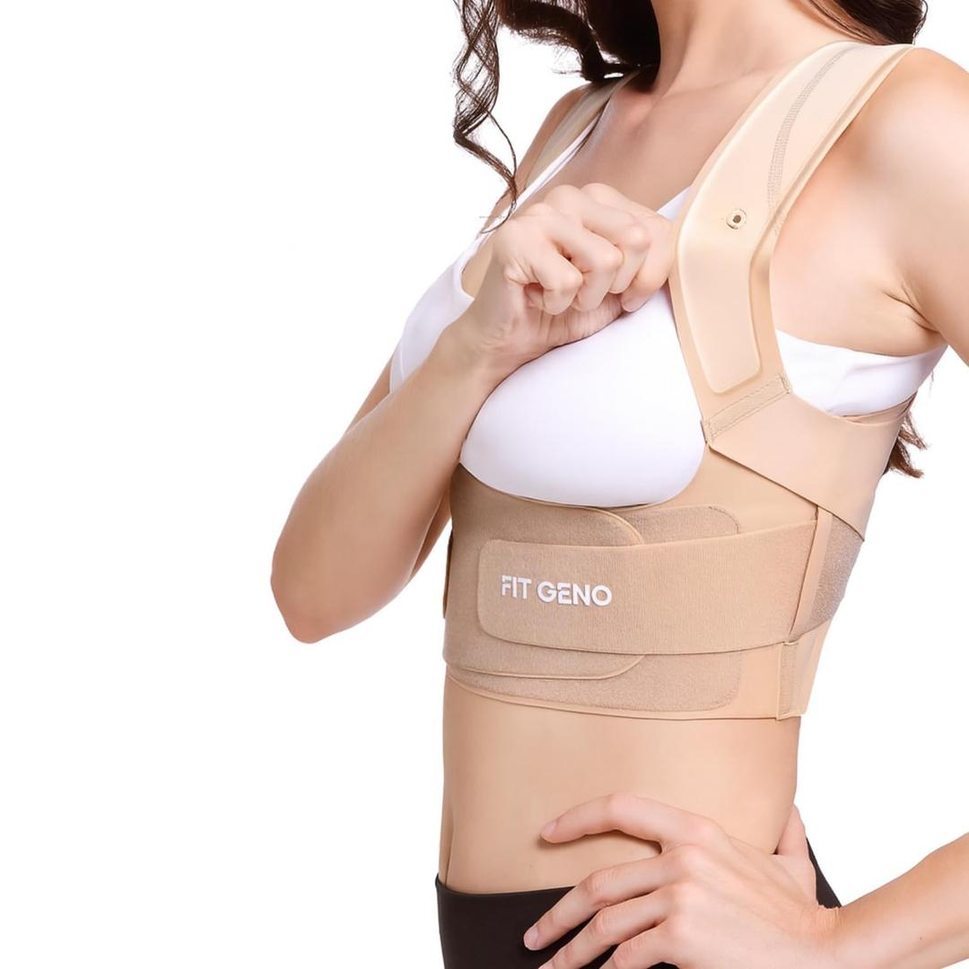 Fit Geno Posture Corrector for Women Invisilite: Invisible Lightweight Back Brace for Neck Shoulder Upper Back Pain Relief - Improve Posture Correct Hunchback Slouching Under Clothes XX-Large