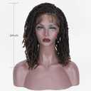 FAVE Full Lace Faux Locs Wig Short Braided Wigs for Black Women Ombre Brown Dreadlock Wigs for Daily Use 14IN Synthetic Loc Wigs for Women Twisted Wig