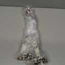 GenSwin Halloween Black Taper Flameless Candles with Ghost Hand Candlesticks and Remote Timer, 2 Pcs Battery Operated Taper Candles with Holder and 3D Flame for Halloween Decor