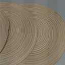 Round Placemats Set of 4 Woven Placemats Washable Braided Table Mats for Dining Table Heat Resistant Non-Slip Circle Place Mats(Beige)