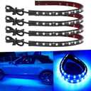 Keiurot 12V Led Light Strip 32CM Waterproof Light Strips for Cars Motorcycles Golf Cart Interior & Exterior Marine Boat Blue Led Strip 12V 5050 18SMD,Pack of 4
