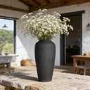 Rustic Ceramic Vase, 12.6" Black Farmhouse Tall Vase, Large Vintage Vases, Modern Terracotta Decor Vases for Home Decor, Living Room, Entryway, Table Centerpieces, Kitchen, Housewarming Gifts