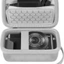 Comecase Digital Camera Carrying Case Compatible with CAMKORY/for VAHOIALD/for Canon PowerShot G7X/ for Kodak Pixpro/for Sony DSCW800 Compact Small Camera Storage Bag for Boys Girls Kids (White)