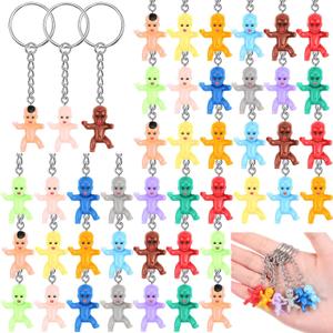 Deekin 48pcs Mini Plastic Babies Keychain Bulk for My Water Broke Baby Shower Charms Pendant Accessories Party Favors 10 Colors