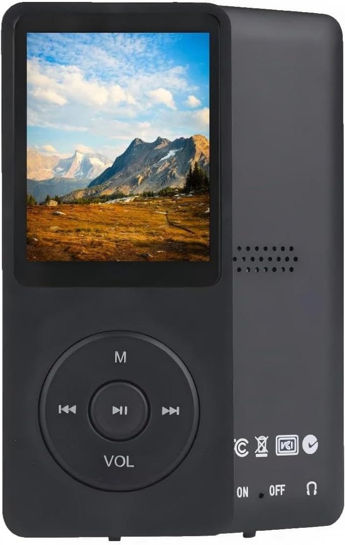 MP3 Player - Music Player with Bluetooth 5.2 HiFi Sound Shuffle Single Loop FM Radio Built-in HD Speaker Voice Recorder Mini Design Ideal for Sport Supports up to 128GB TF Card-BY3
