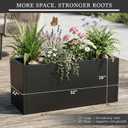 Rustproof Metal Planter Box 32 Inch Outdoor, Galvanized Steel Raised Garden Bed with Drainage Holes, Large Deep Rectangular Planter for Patio Balcony Porch Backyard, 32" L x 12" W x 16" H