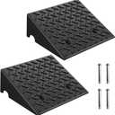 Rubber Curb Ramps 6 Inch 2 Pack, Heavy-Duty 8818LBS/4 Ton Capacity, Extra-Wide 18.8" W x 6" H, Non-Slip Driveway Ramps for Wheelchairs, Pets, Cars, Motorcycles, Lawn Mowers & Trailers