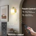 iThird Battery Operated Wall Sconces Set of 2: 6000mAh Rechargeable Wall Light with Touch and Remote, Wireless Wall Lamp for Bedroom, Gold Modern Cordless Wall Scones for Living Room Hallway Bathroom