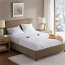 Beautyrest Cotton Blend Heated Mattress Pad Secure Comfort Technology  Luxury Quilted Electric Mattress Pad with Deep Pocket  5Setting Heat Controllers, King, White