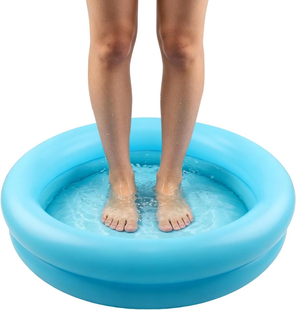 CALIDAKA Inflatable Swimming Pools for 03 Years, Inflatable Kiddie Paddling Pools, Blow Up Small Lounge Pools Outdoor Inflatable Swimming Pool (Blue)