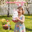 Easter Bubbles Bunny Bubble Machine for Kids, Rabbit Bubble Blower Toy with Refill Solutions, Music, Lights & Sticker- Easter Basket Stuffer Gift for Girls Boys