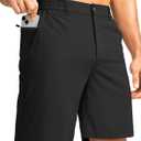 G Gradual Men's Casual Shorts 7" Lightweight Golf Shorts for Men Stretch with 3 Pockets Quick Dry Breathable Work Shorts (Black)